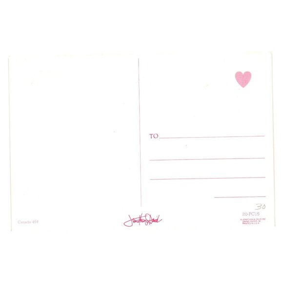 God Loveth A Cheerful Giver Postcard Precious Moments Style Jonathan David USA - Picture 2 of 2